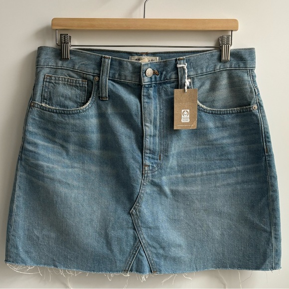 Madewell Rigid Denim Jean A-Line Mini Skirt Size 30 - Picture 1 of 15